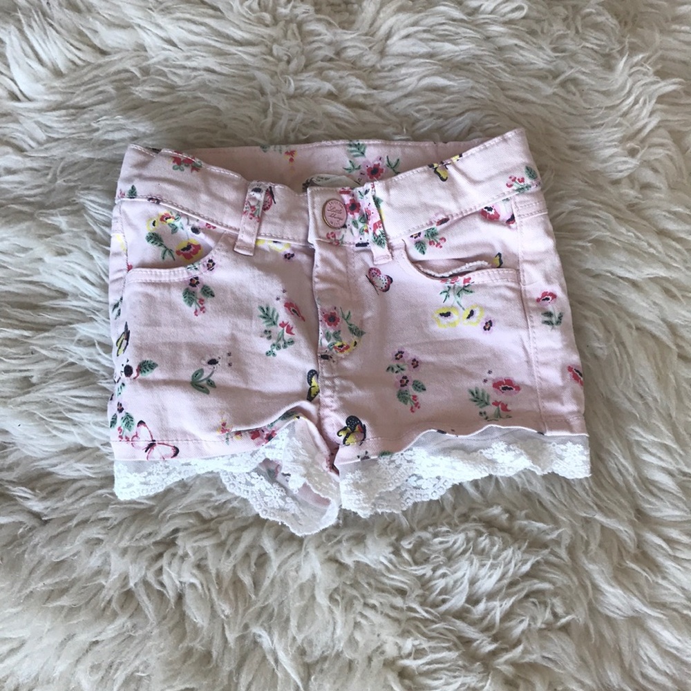 H&M girls floral print Jean shorts